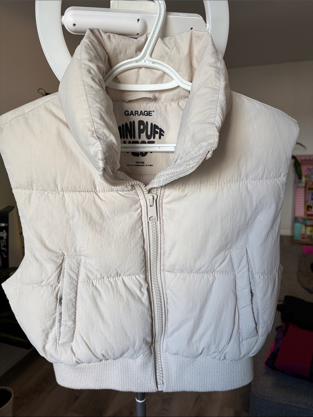 Garage Cream Puffer Vest